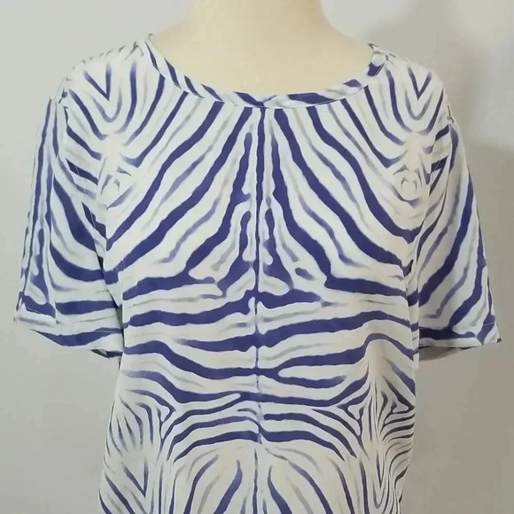 {Equipment}  Riley Endangered Tee in Bright White Zebra Print Silk Blouse - Picture 6 of 13